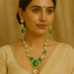 Royal Green Kundan Polki Necklace Set
