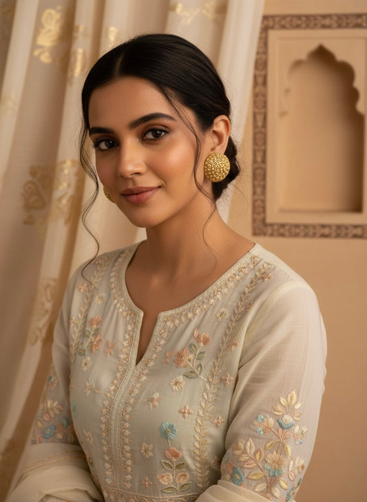 Sunehri Pearl Dome Studs