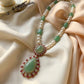 Emerald Blush Pearl Necklace & Stud Earrings Set
