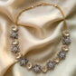 Noor Grey Floral Kundan Necklace & Earrings Set