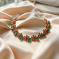 Riva Emerald & Ruby Floral Necklace and Earrings Set