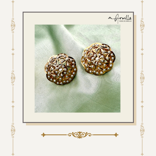 Heritage Jadau Pearl Studs