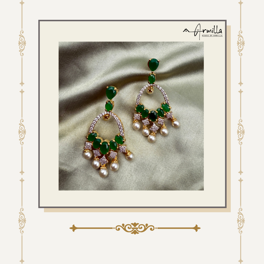 Majestic Royal Dangler Earrings – Sapphire & Emerald Edition