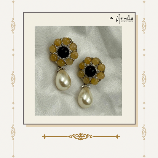 Moon Bloom Pearl Drop Earrings