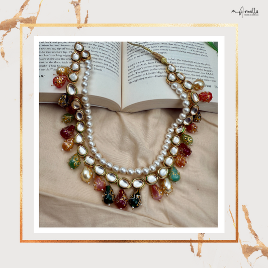 Tanjore-Inspired Kundan & Pearl Necklace