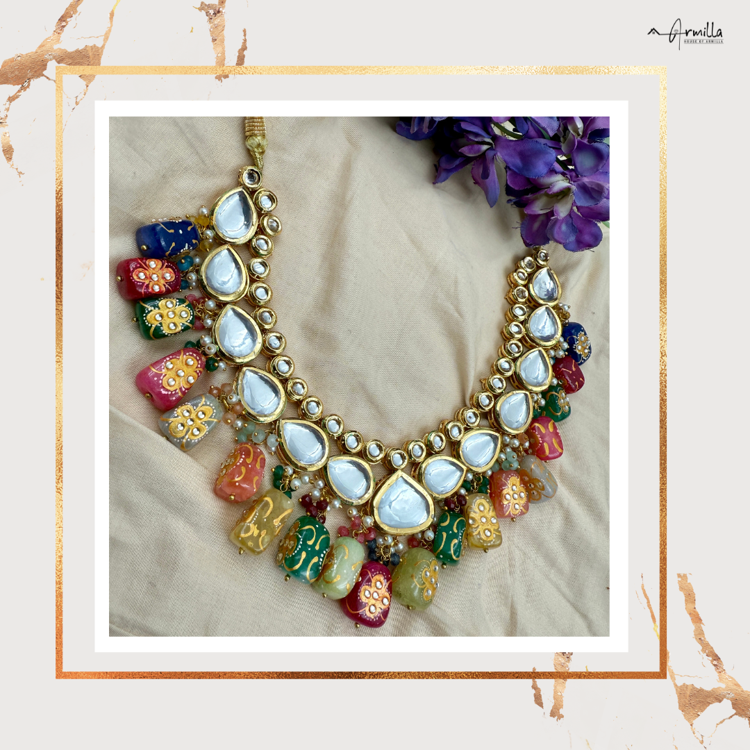 Tanjore-Inspired Kundan & Pearl Necklace