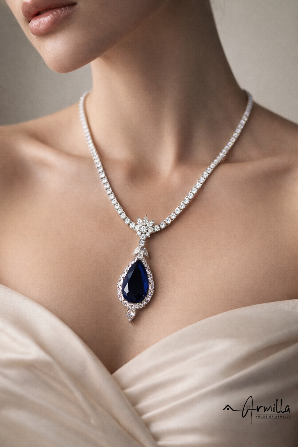 Midnight Sapphire Elegance Necklace