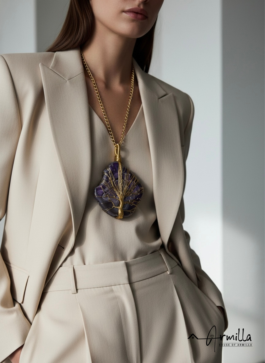 Golden Vein Statement Necklace