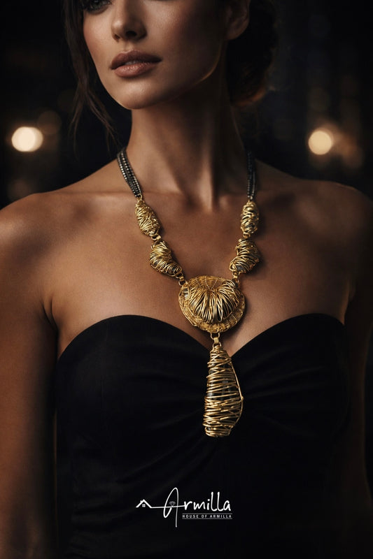 Nocturne Gold Sculptural Necklace