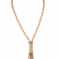 Vintage-Inspired Champagne Pearl Tassel Necklace