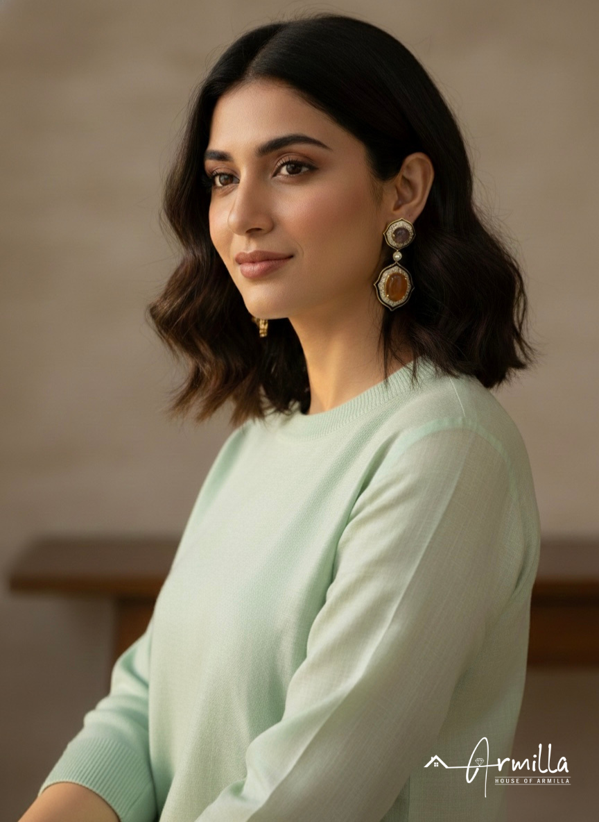 Regal Compass Emerald Earrings