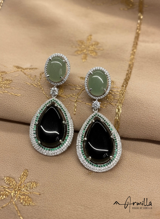 Emerald Noir Teardrop Earrings