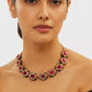 Elegant Ruby & Enamel Gold Choker Necklace
