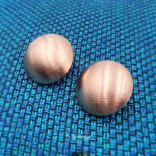 Copper Colored Half Style Stud Earrings 40 mm