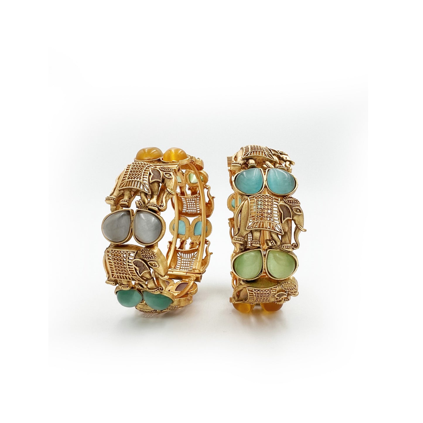 Antique Colored Stone Bangles