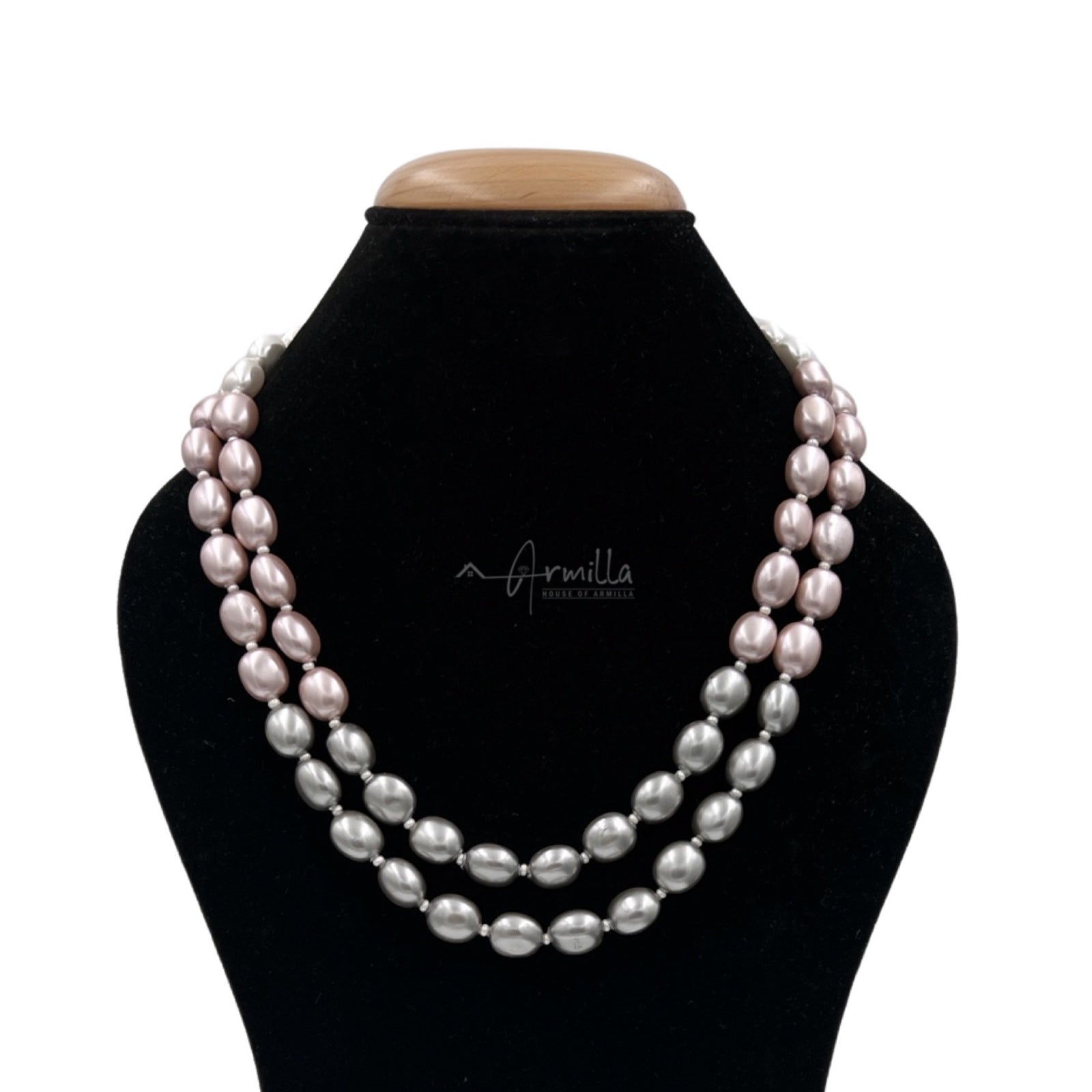 Double Strand Pearl Necklace, Made in Italy