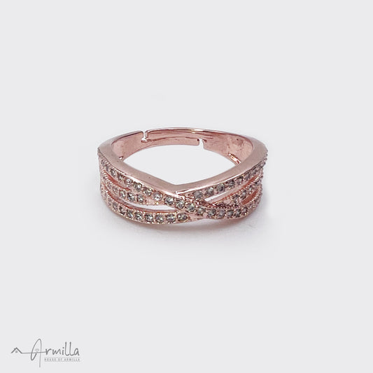 Rose Gold Toned Triple Stacked Band