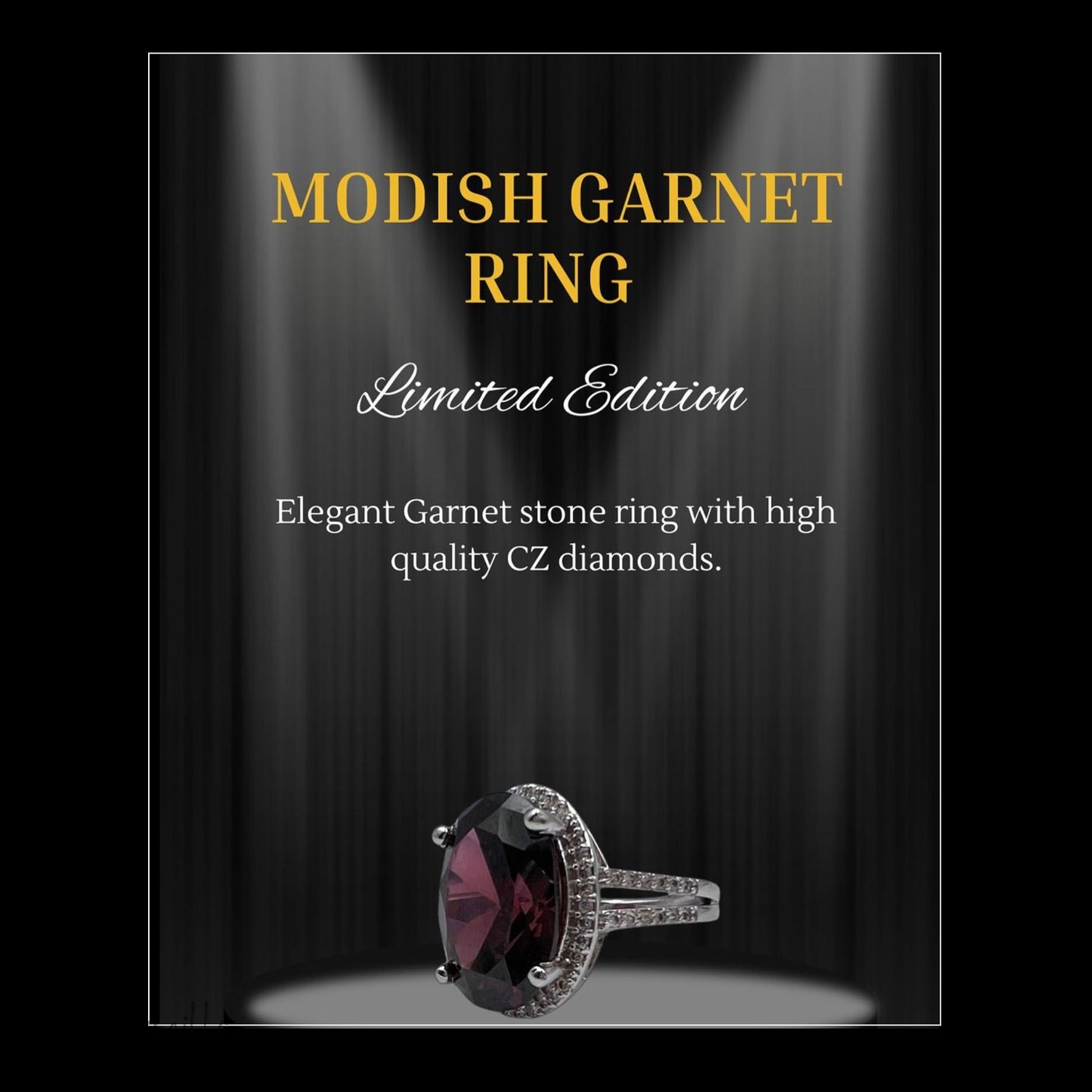 Modish Garnet Ring