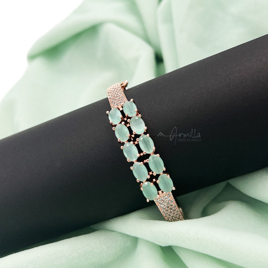 Mint Green Baguette Stone Bracelet