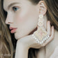 Handcrafted white beads and pearls drop danglers