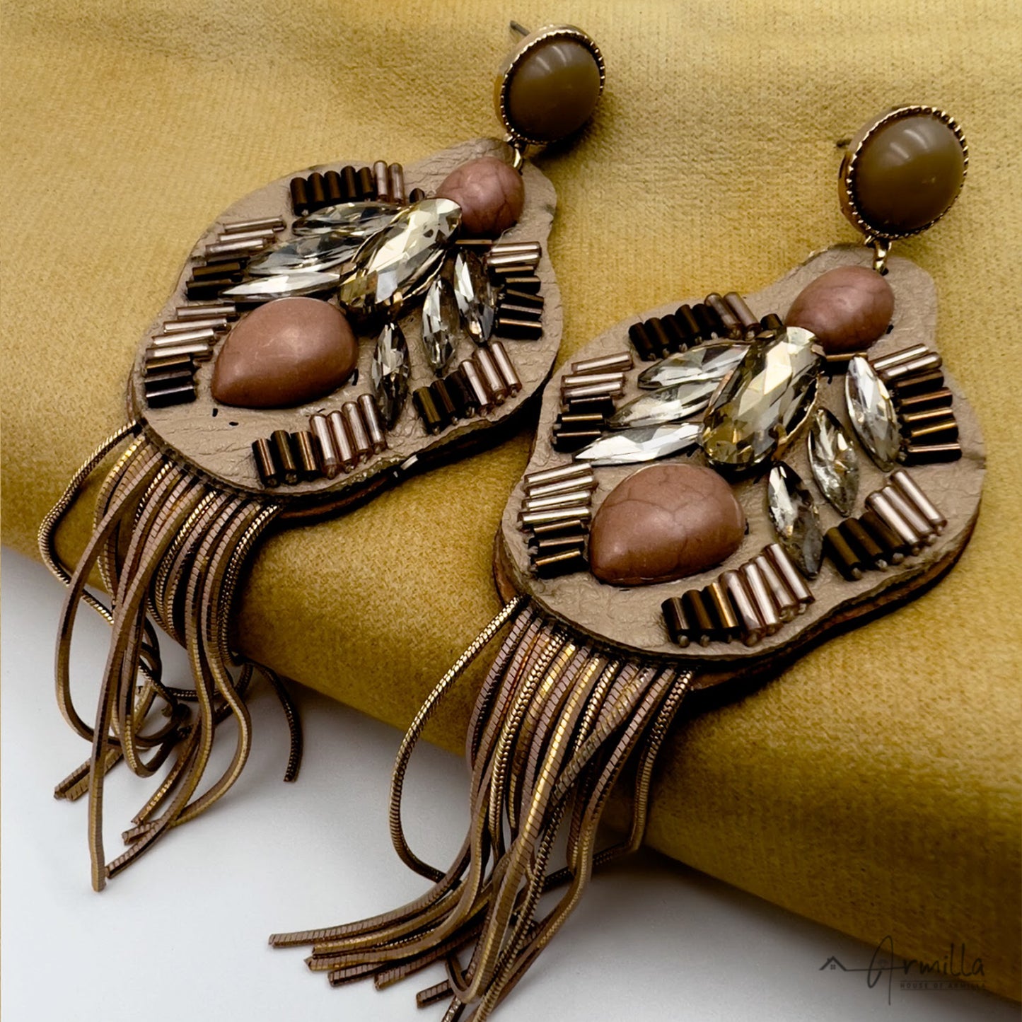 Handcrafted Beads Tasselled drop earrings