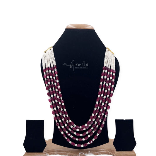 Multi Strand Colored Beads and Pearls Necklace